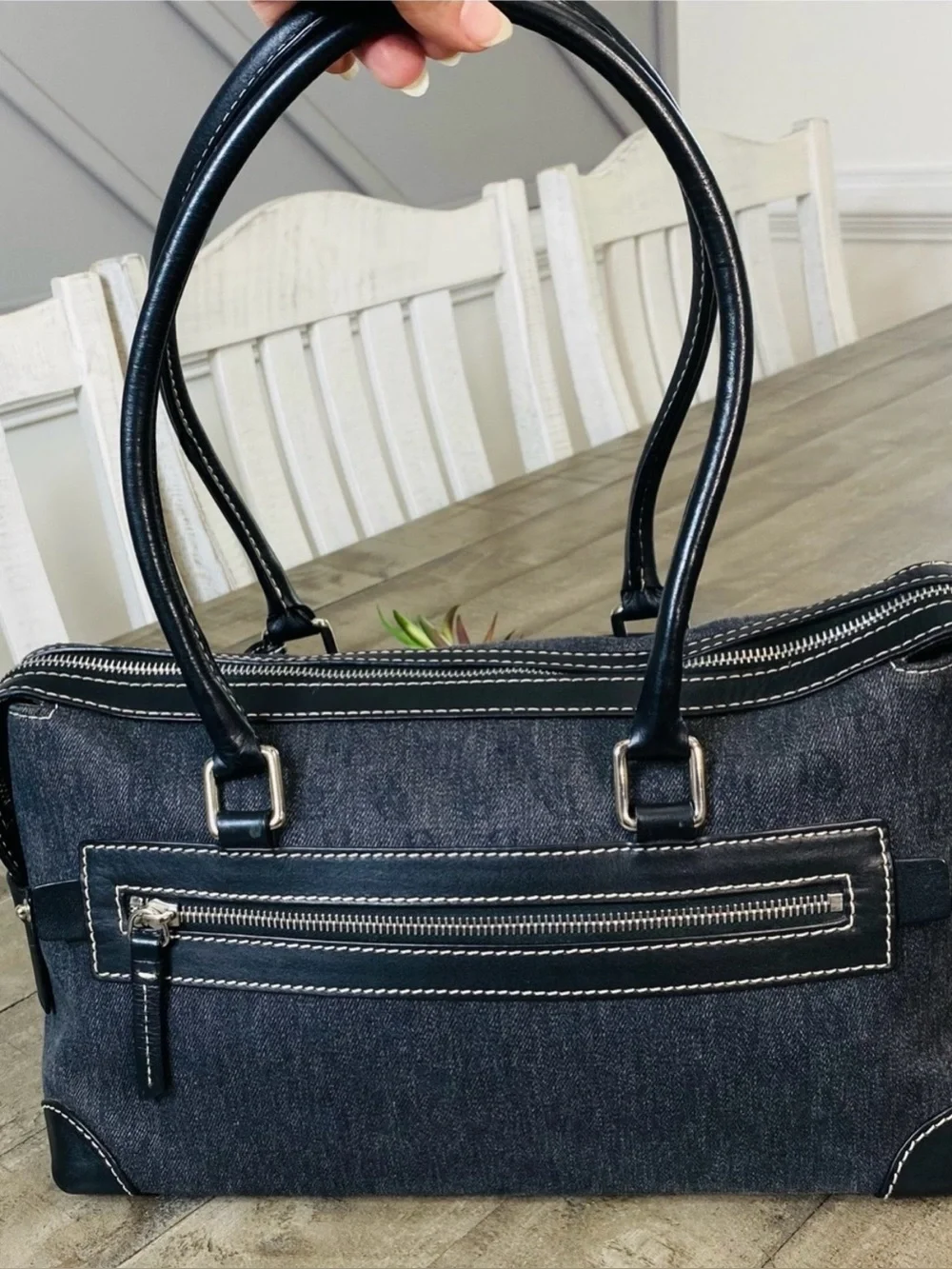 🖤🩶 Dooney & Bourke Anniversary Signature Double Pocket Satchel & Wristlet Set